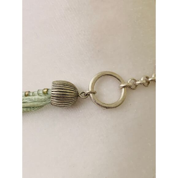 Liz Claiborne Blue Beaded Necklace, Adjustable Length, 16"-19" Long - Picture 6 of 8